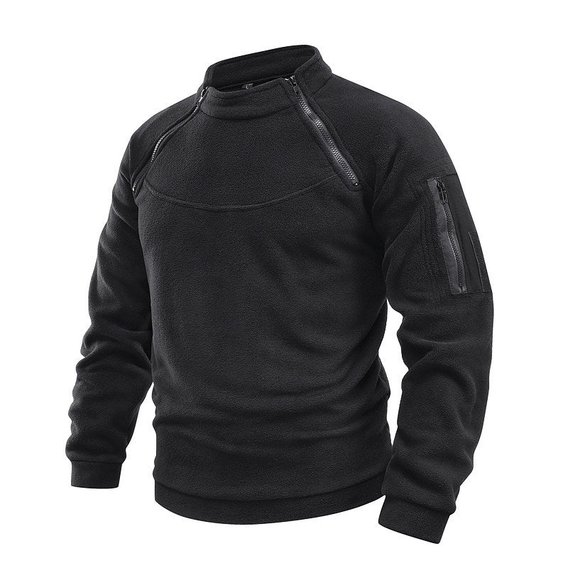 Herren Thermo-Tactical-Sweatshirt mit Fleece-Innenfutter, Reißverschluss-Schultern & Armtasche Nord Taschen