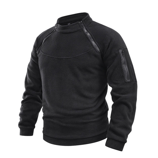 Herren Thermo-Tactical-Sweatshirt mit Fleece-Innenfutter, Reißverschluss-Schultern & Armtasche Nord Taschen