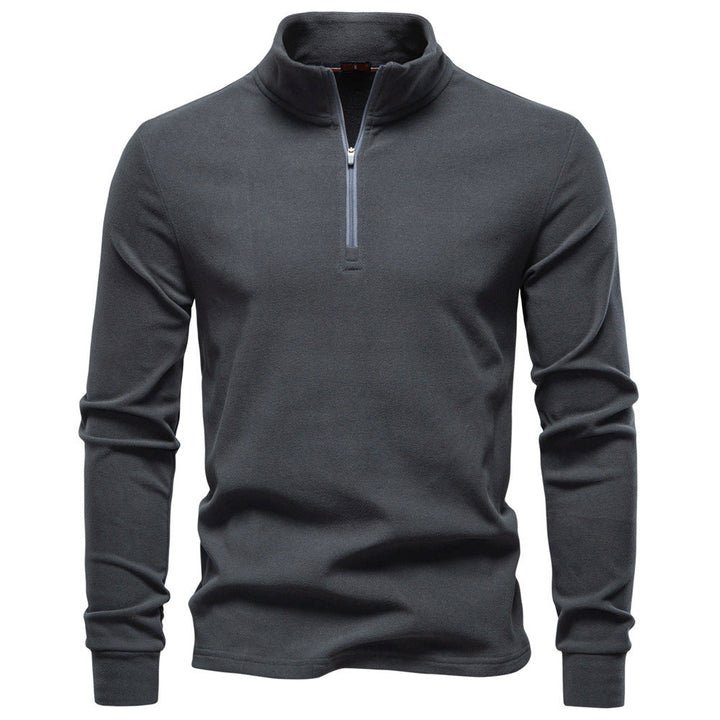 Herren funktionaler Sweatshirt mit hohem Kragen und kurzem Reißverschluss