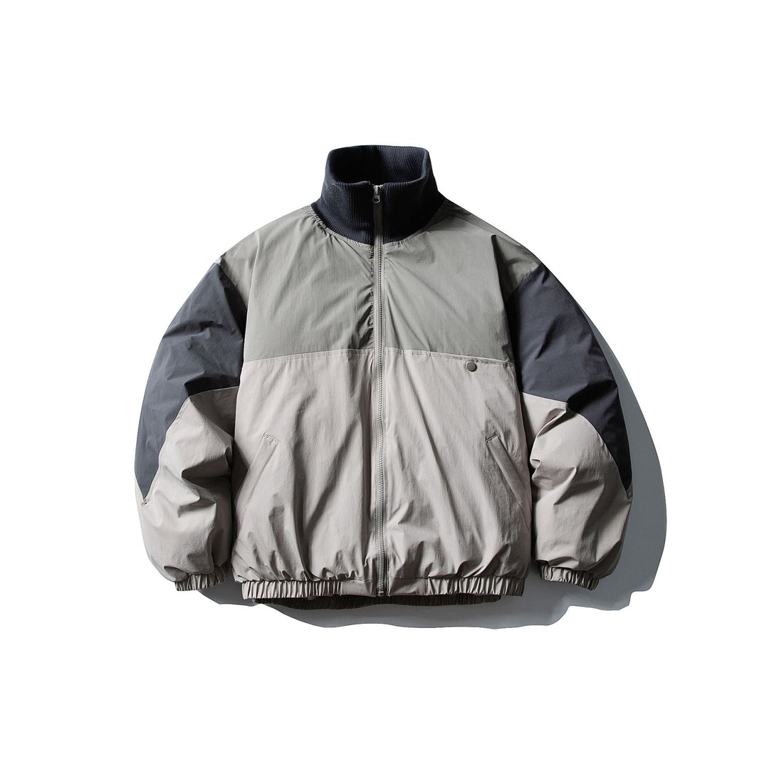 Herren Wattierter Boxy-Bomber mit hohem Rippenkragen und elastischem Saum Nord Taschen