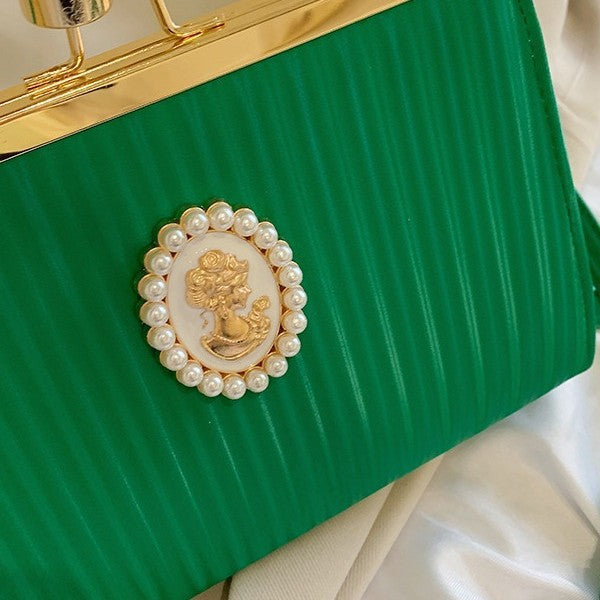 Damen elegante Clutch-Tasche mit Perlenschmuck Nord Taschen