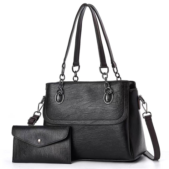 Damen Umhängetasche mit abnehmbarer Clutch und hochwertiger Lederoptik Nord Taschen