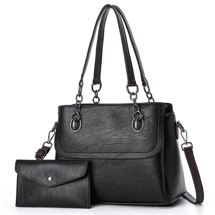 Damen Umhängetasche mit abnehmbarer Clutch und hochwertiger Lederoptik Nord Taschen