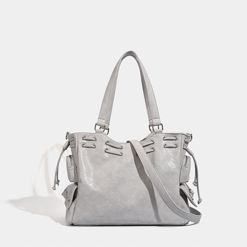Damen Handtasche mit dekorativer Schnürung und abnehmbarem Schulterriemen Nord Taschen