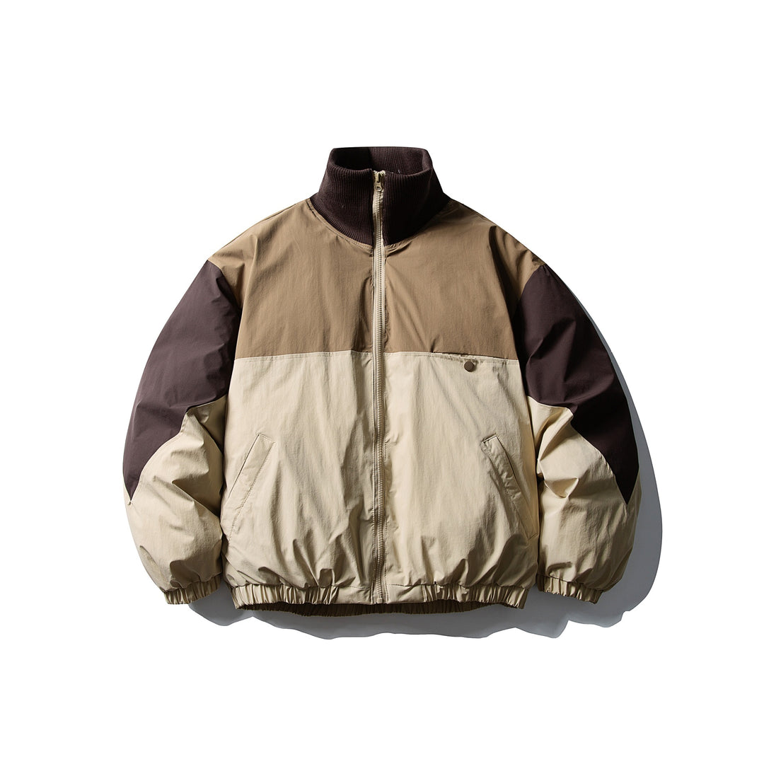 Herren Wattierter Boxy-Bomber mit hohem Rippenkragen und elastischem Saum Nord Taschen