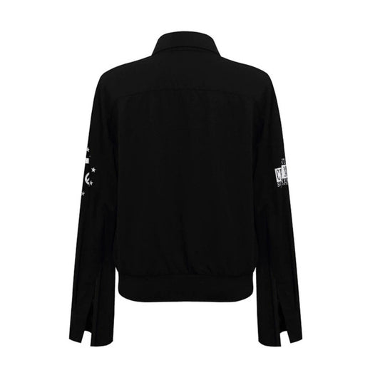 Damen Hemdbluse mit elastischem Saum, Button-Down und Schriftzug-Detail Nord Taschen