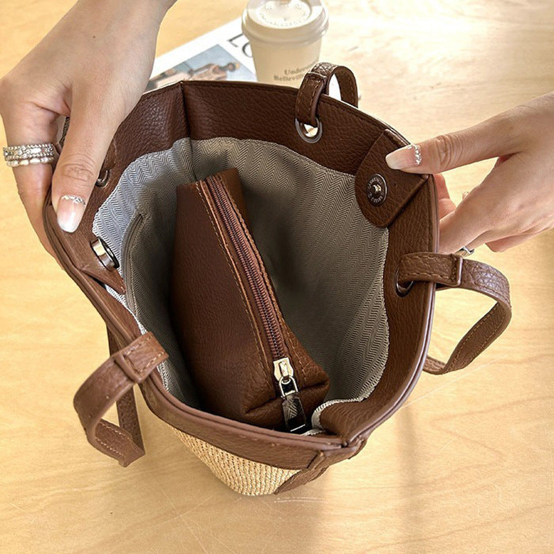 Damen Strandtasche mit geflochtener Struktur und abnehmbarem Innenbeutel Nord Taschen