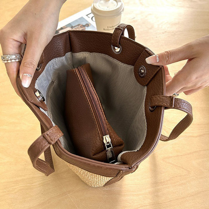 Damen Strandtasche mit geflochtener Struktur und abnehmbarem Innenbeutel Nord Taschen