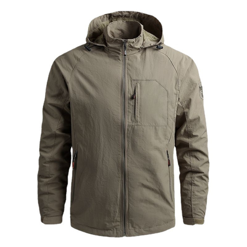 Herren ultraleichte Reisefeldjacke mit Packfunktion, wasserabweisender Außenschicht und verdeckten Multifunktionstaschen Nord Taschen