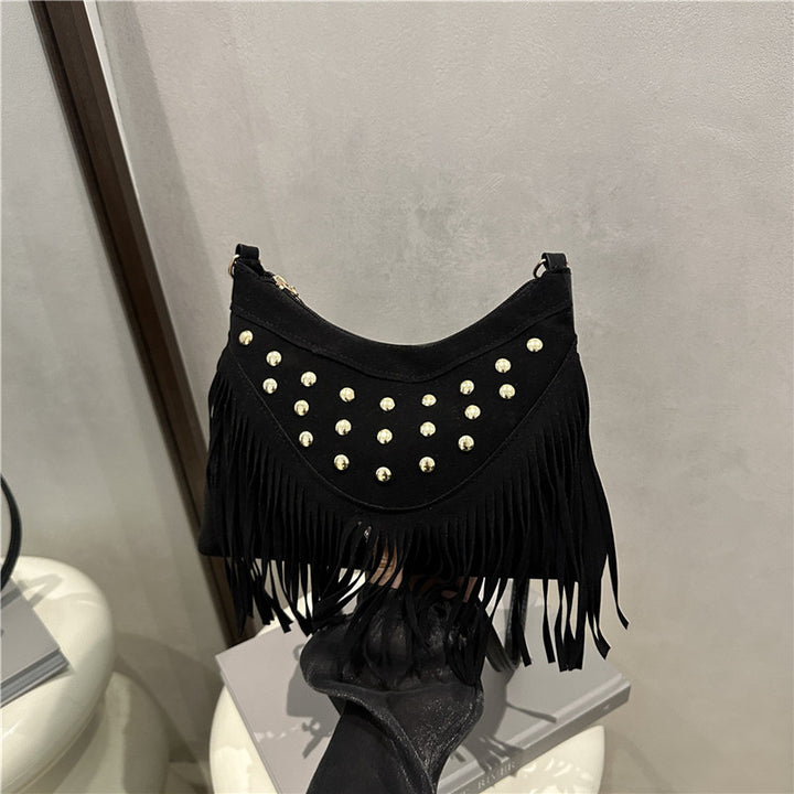 Damen Fransen Tasche mit Nieten Nord Taschen