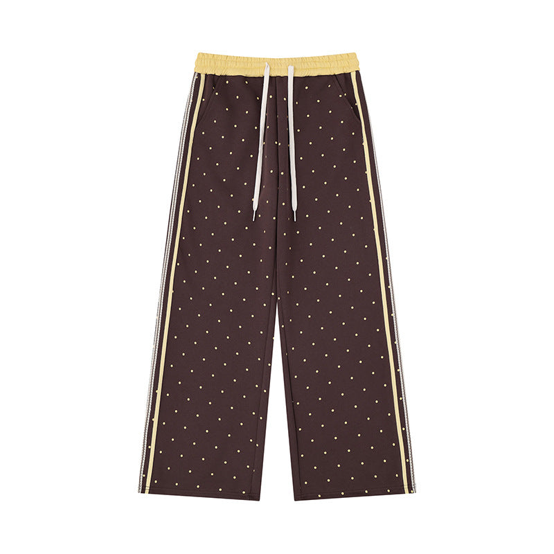Damen Weite Relax‑Loungehose im Palazzo‑Schnitt mit Komfortbund, Kordelzug und seitlichen Kontraststreifen Nord Taschen