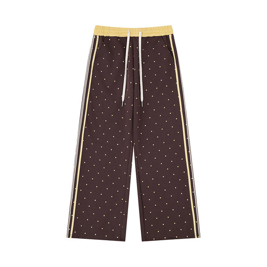 Damen Weite Relax‑Loungehose im Palazzo‑Schnitt mit Komfortbund, Kordelzug und seitlichen Kontraststreifen Nord Taschen