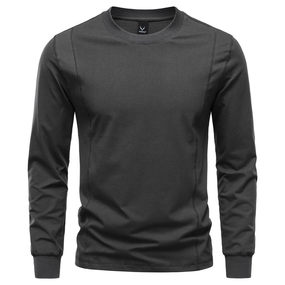 Herren Langarmshirt aus Stretch-Baumwollmix mit Rundhals und Flachnähten Nord Taschen