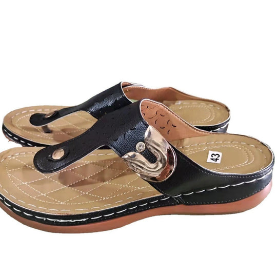 Damen Orthopädische Zehentrenner-Sandalen mit modischen Schnallen und anatomischer Fußbettung