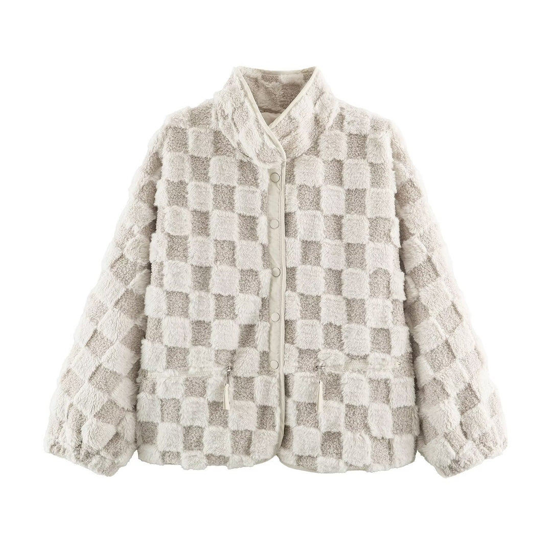 Damen Leichte wattierte Windjacke mit Stehkragen und Polka‑Dot‑Print Nord Taschen