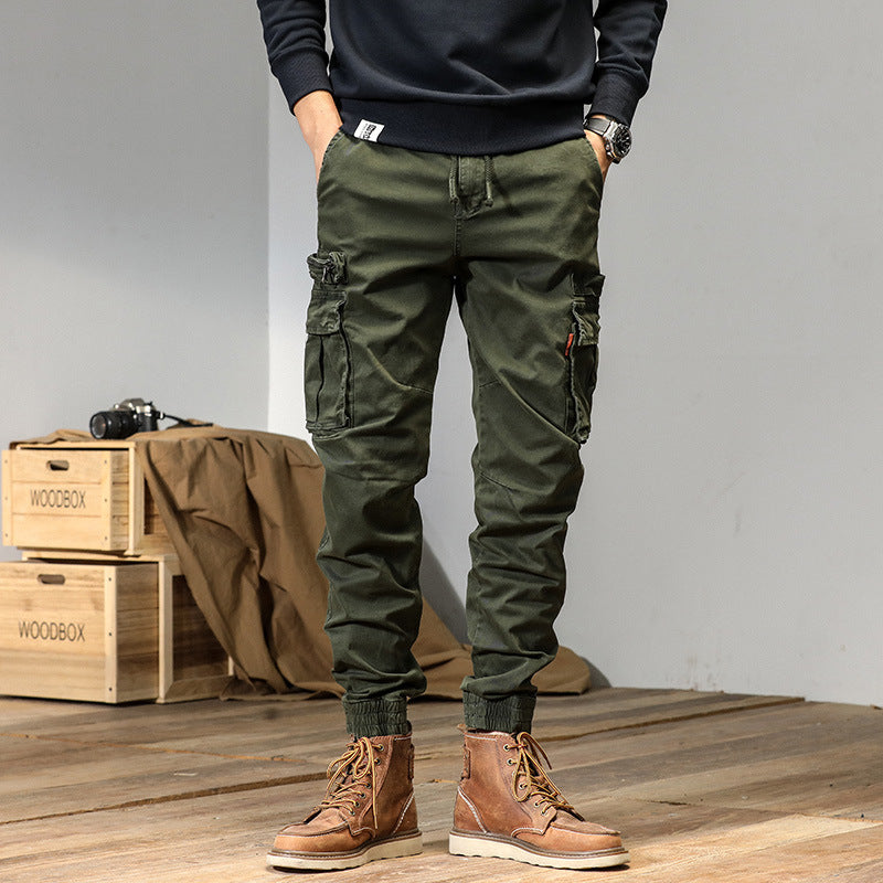 Herren Schmale Utility-Cargojogger aus Ripstop mit Elastikbund, Kordelzug und Mehrfachtaschen Nord Taschen