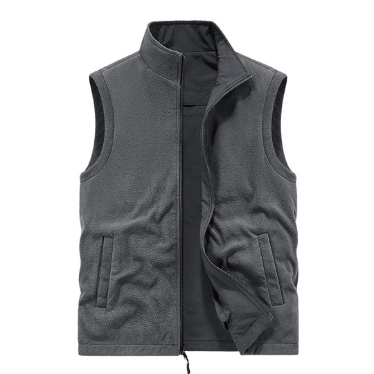Herren Wattierte Utility-Weste mit Fleece-Innenfutter, Mehrfach-Taschen und Stehkragen Nord Taschen