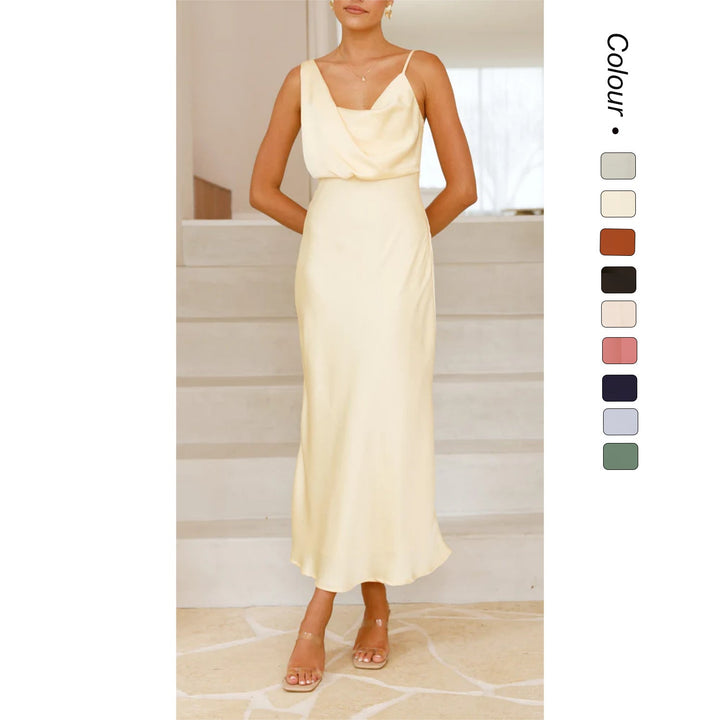 Damen Elegantes Maxikleid mit drapiertem Oberteil und schmaler Silhouette
