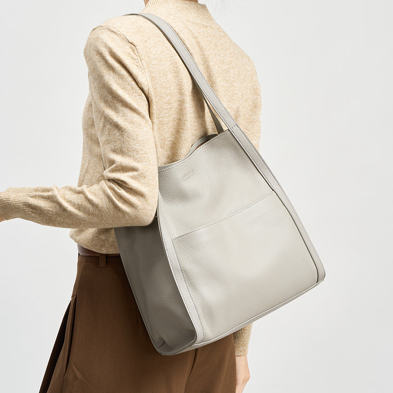 Damen geräumige Shopper-Tasche mit strukturiertem Leder Nord Taschen