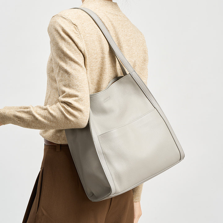 Damen geräumige Shopper-Tasche mit strukturiertem Leder Nord Taschen