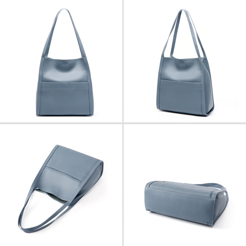 Damen geräumige Shopper-Tasche mit strukturiertem Leder Nord Taschen