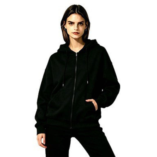 Damen Weicher Kapuzenpullover mit durchgehendem Reißverschluss Nord Taschen