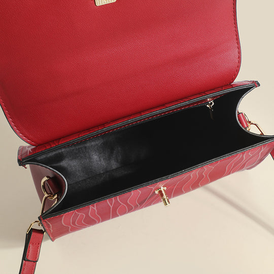 Damen Handtasche mit eleganter Wellenstruktur und goldener Schnallenakzent Nord Taschen