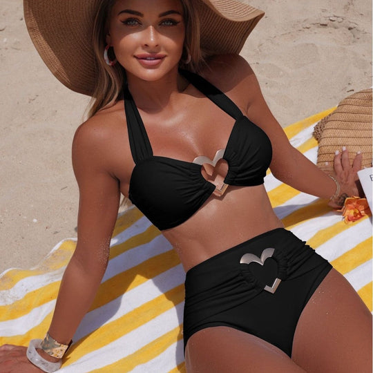 Damen Hochentwickelter Push-Up Bikini mit Herz-Applikationen Nord Taschen