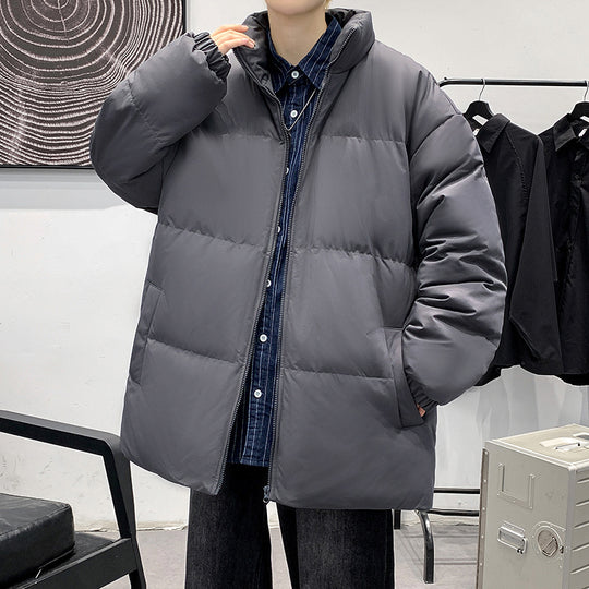 Damen Gepolsterte Oversize-Steppjacke mit hohem Stehkragen und geradem Schnitt Nord Taschen