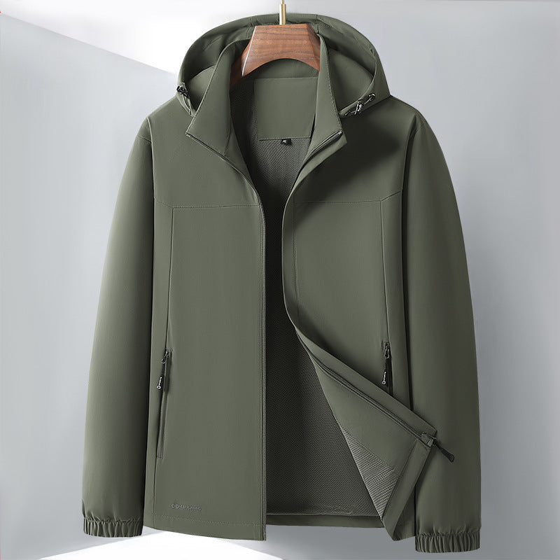Herren Leichte Softshell-Hybridjacke mit Kapuze, atmungsaktivem Mesh-Futter und verdeckten Reißverschlusstaschen Nord Taschen