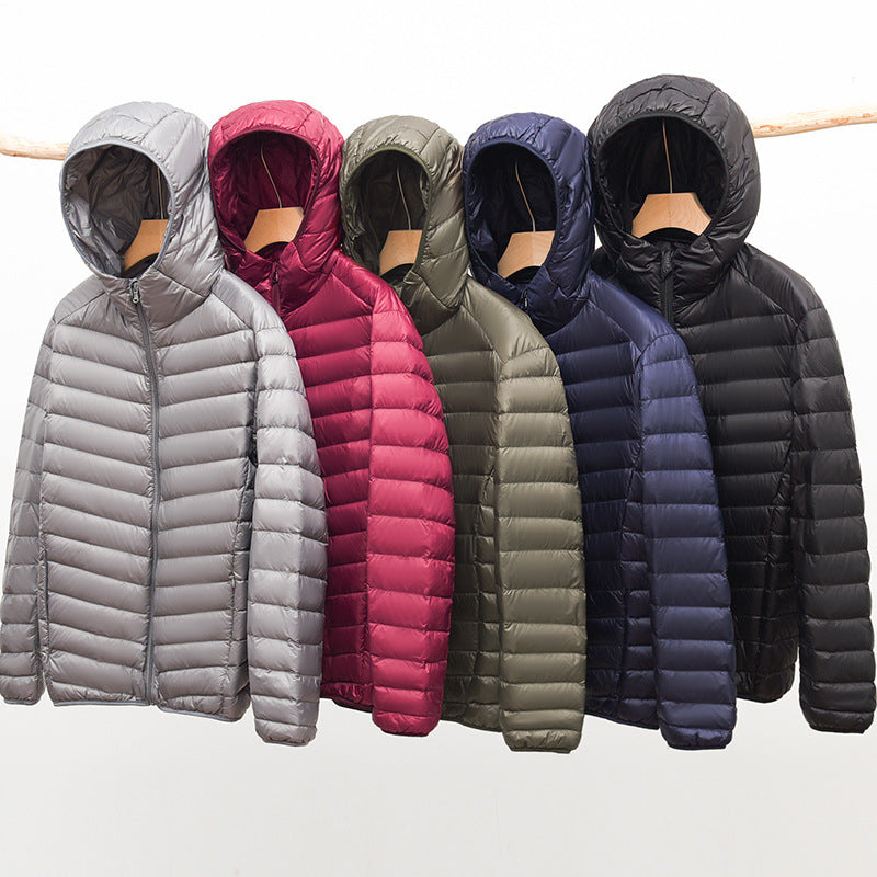 Herren Ultraleichte gesteppte Kapuzenjacke mit winddichter Mikrofaserfüllung Nord Taschen