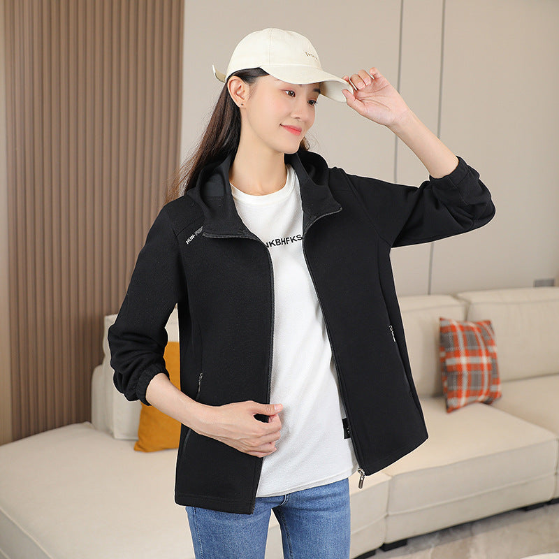 Damen Vielseitige Hybrid-Kapuzenjacke aus Fleece- und Softshellmix mit Zwei-Wege-Reißverschluss Nord Taschen