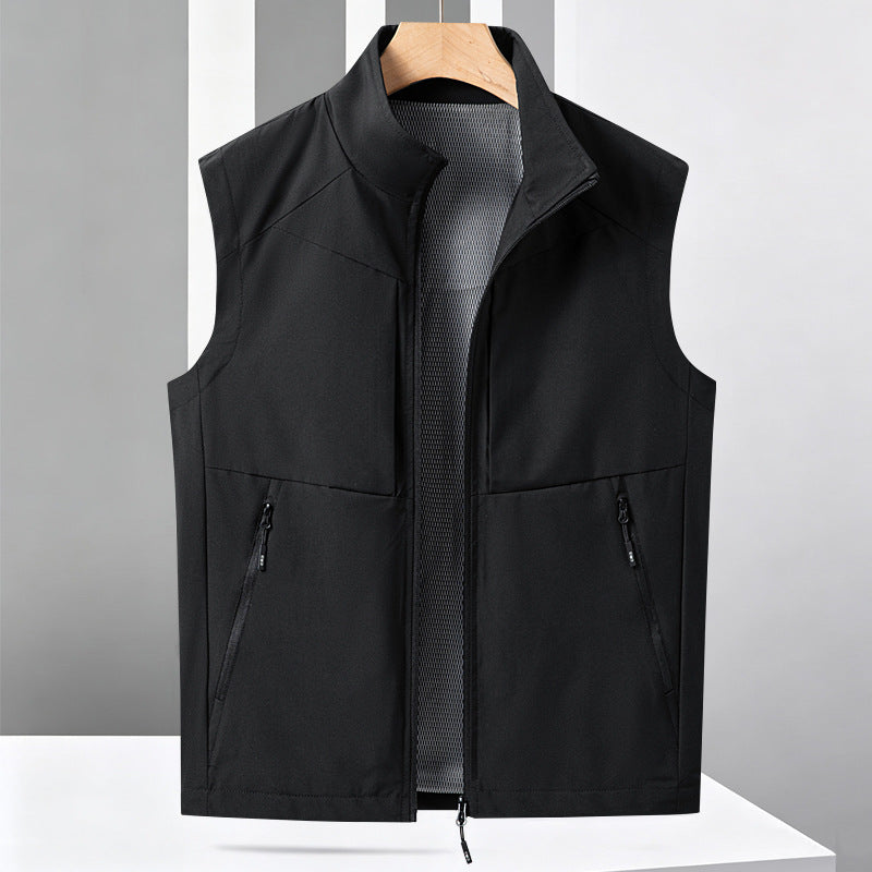 Herren Leichte Multifunktions-Softshellweste mit atmungsaktivem Mesh-Futter und Zwei-Wege-Reißverschluss Nord Taschen