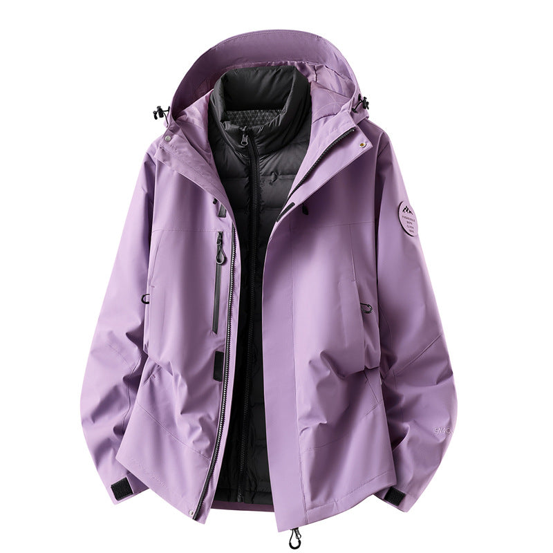 Herren wasserdichte Outdoorjacke mit abnehmbarer Fleece-Innenjacke Nord Taschen