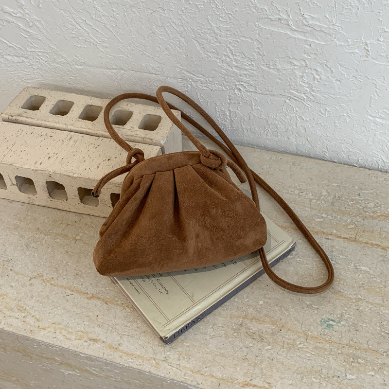 Damen Tasche mit geschmeidiger Veloursoberfläche und modischem Kordelzug Nord Taschen