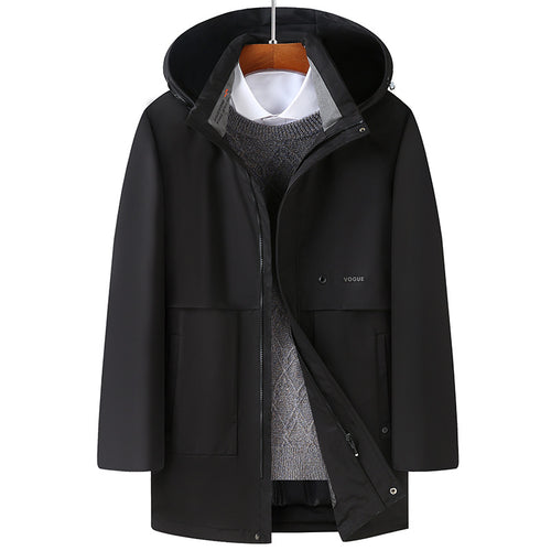 Herren Wasserabweisender Kapuzenparka mit minimalistischem Design und verdecktem Reißverschluss Nord Taschen