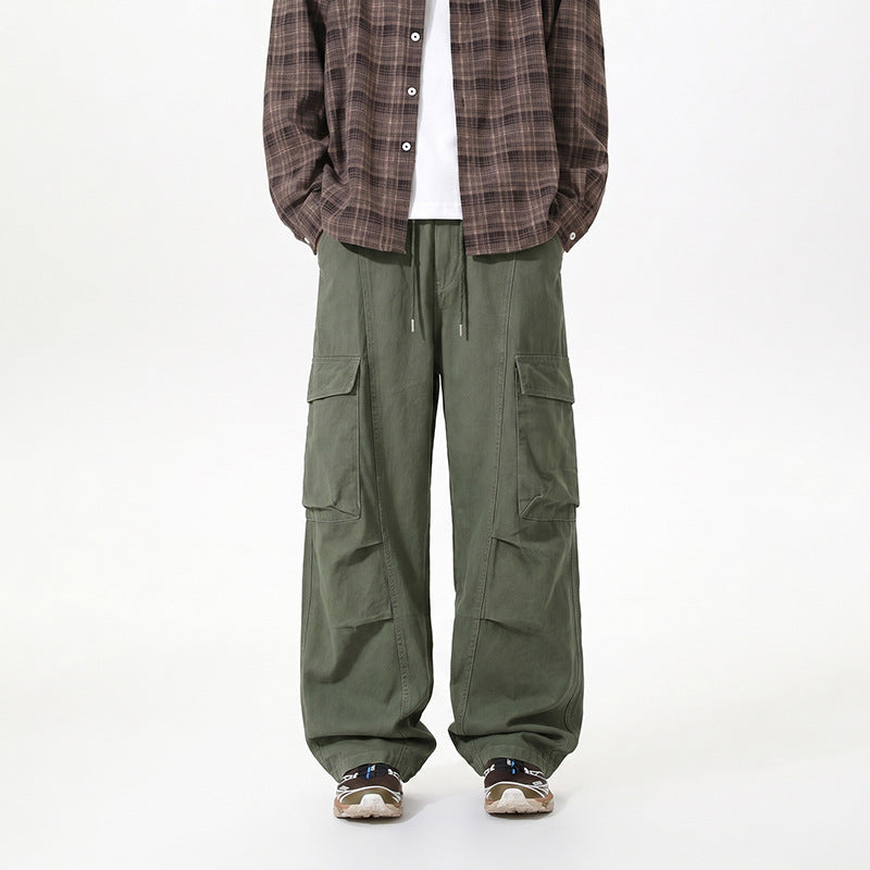 Herren Baggy-Cargo-Hose mit tiefem Schritt, Oversized-Silhouette und aufgesetzten Utility-Taschen Nord Taschen