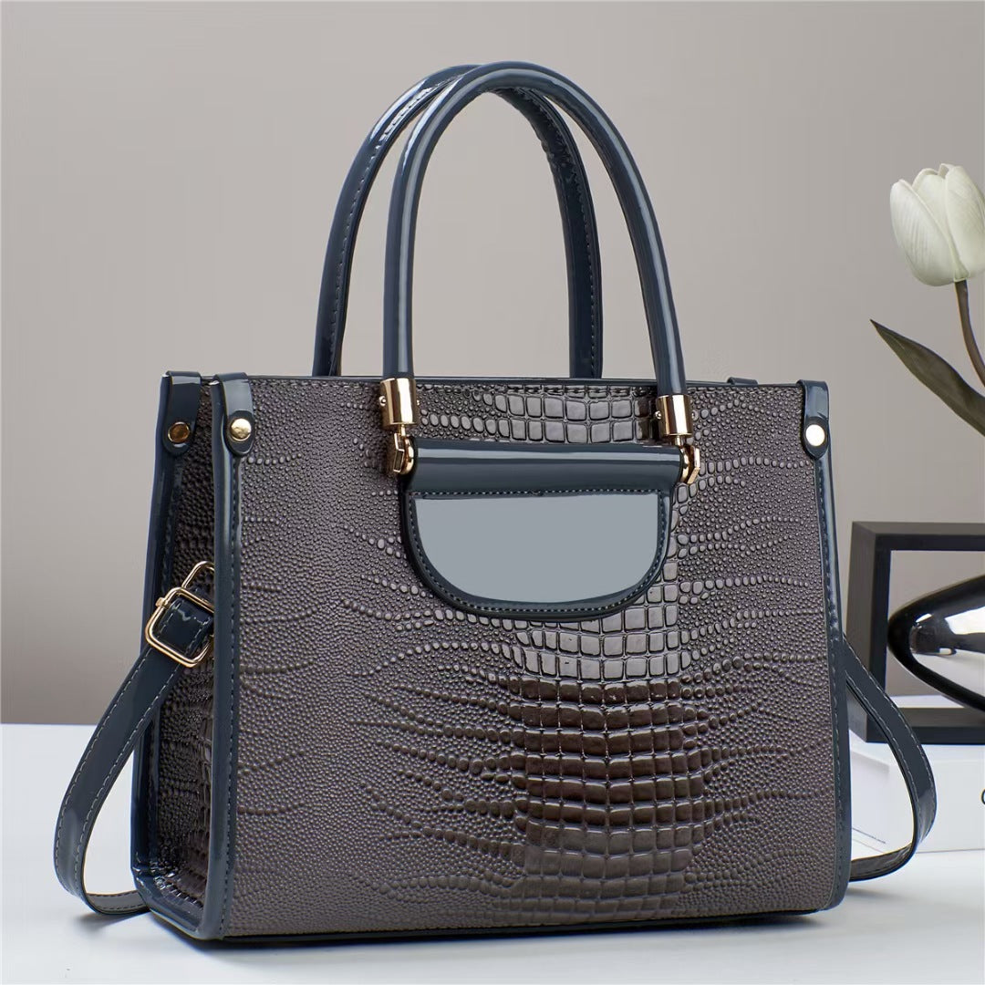 Damen Handtasche mit luxuriösem Krokodil-Look und abnehmbarem Schulterriemen Nord Taschen
