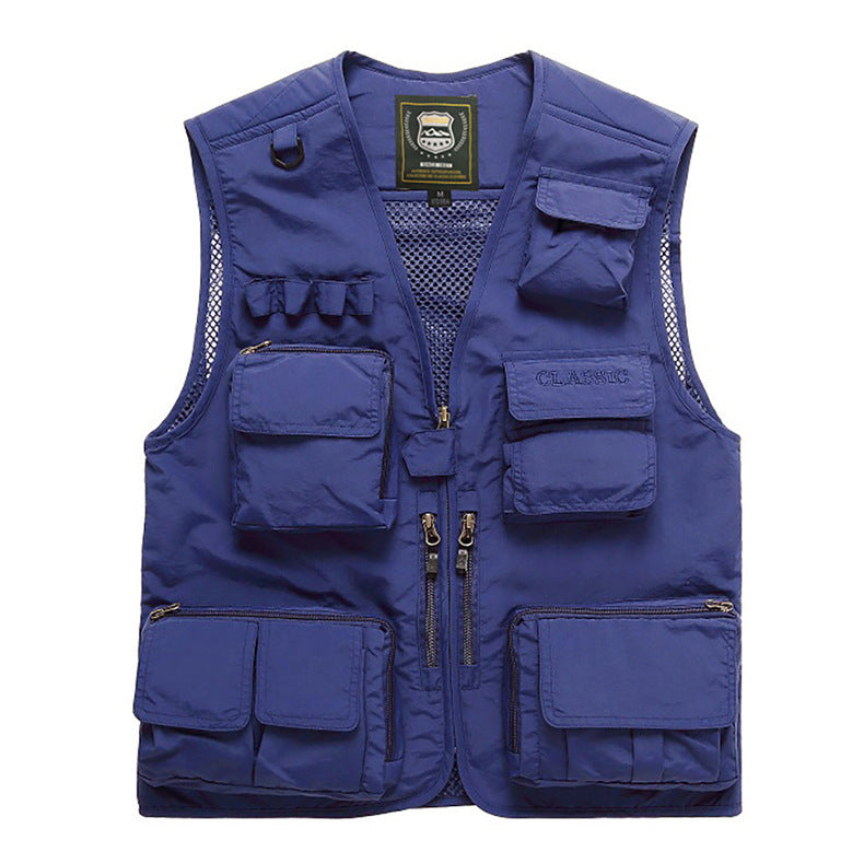 Herren Multifunktionale Utility-Weste mit zahlreichen Taschen und Mesh-Rücken Nord Taschen