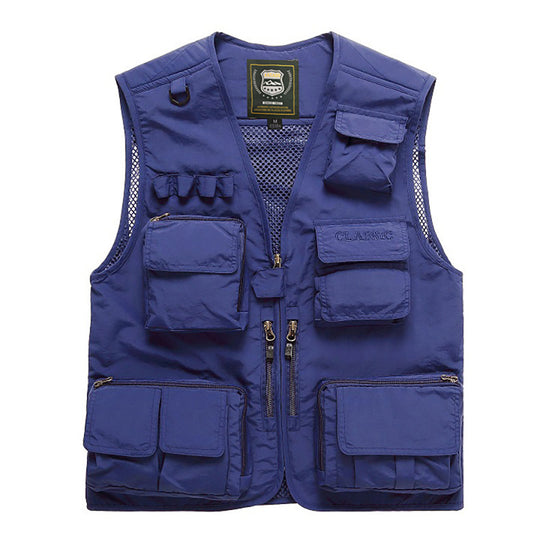 Herren Multifunktionale Utility-Weste mit zahlreichen Taschen und Mesh-Rücken Nord Taschen