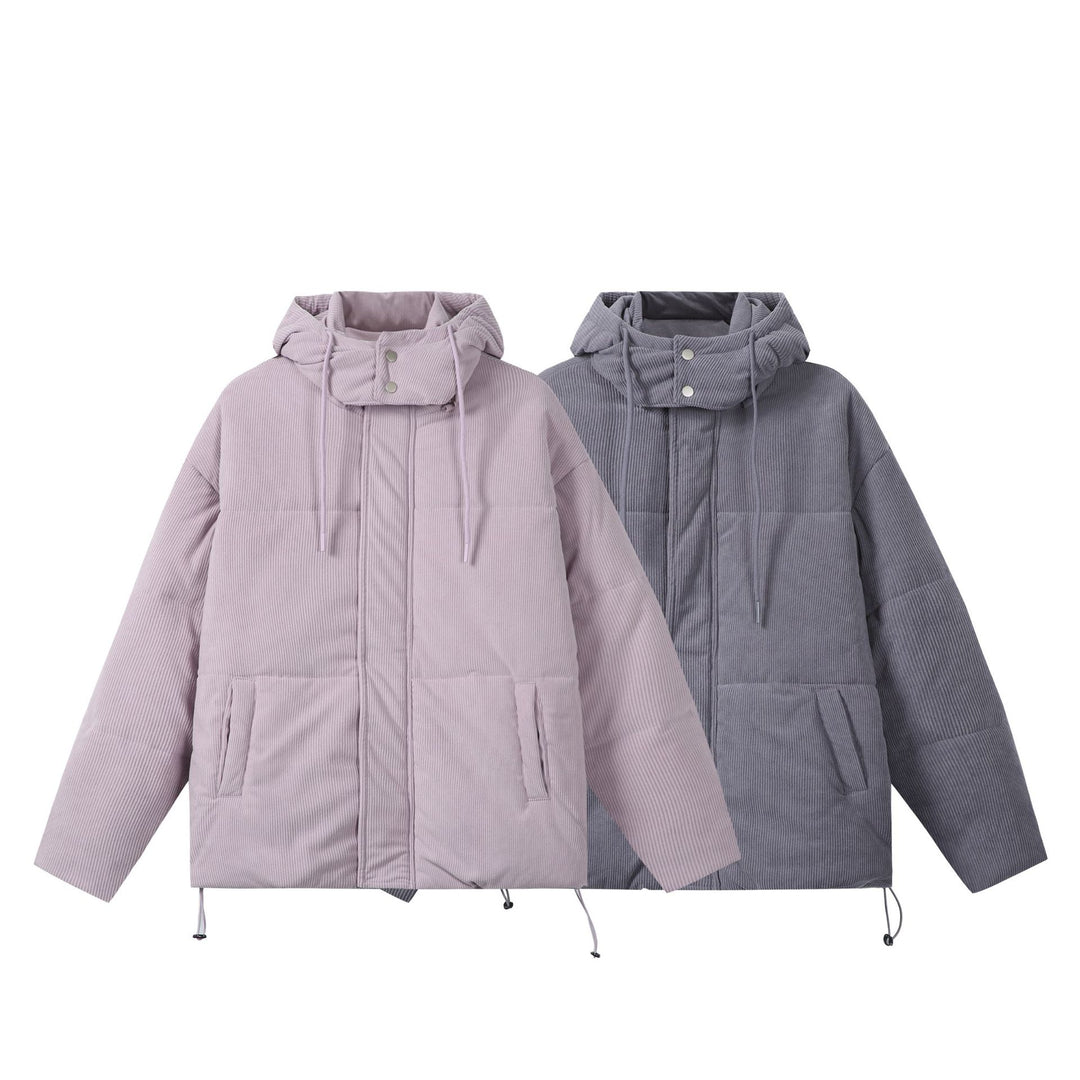 Unisex Wattierter Cord‑Parka im Boxy‑Cut mit hohem Kragen und Kordelzug Nord Taschen