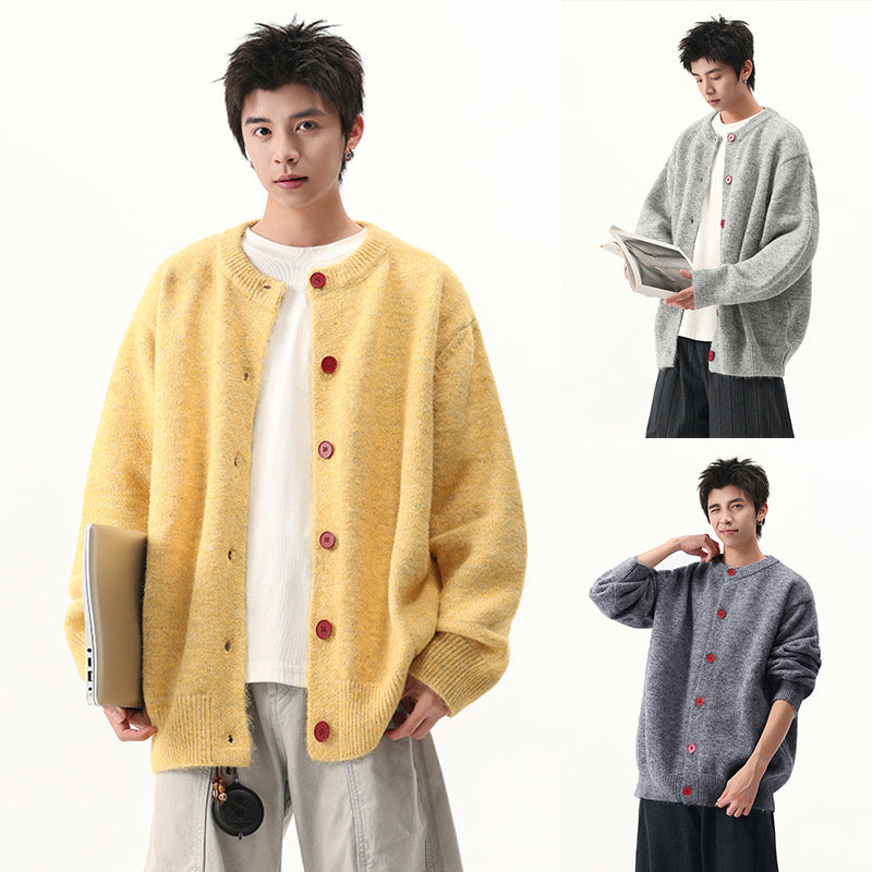 Unisex Oversized Strickjacke mit Knöpfen Nord Taschen
