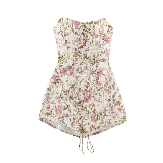 Damen Kurzblouson aus floraler Spitze mit Mandarinkragen und Zierriegeln Nord Taschen