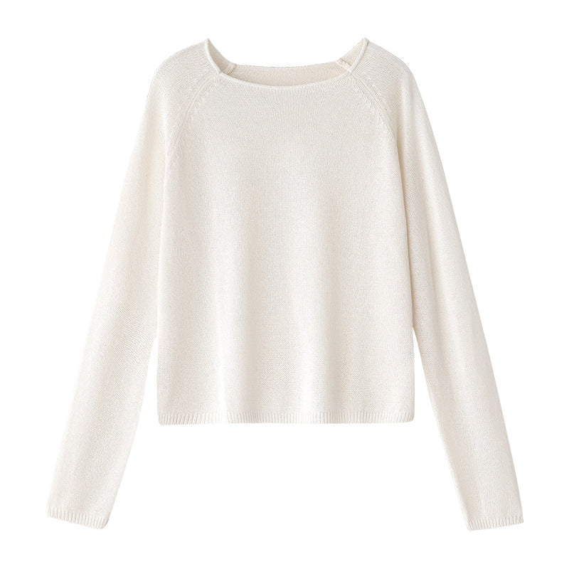 Damen Feinstrickpullover mit Raglanärmeln und weiter Passform Nord Taschen