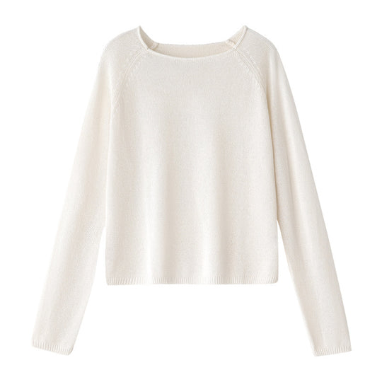 Damen Feinstrickpullover mit Raglanärmeln und weiter Passform Nord Taschen
