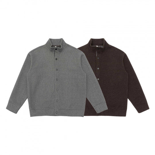 Unisex Boxy-Strickcardigan mit Stehkragen und durchgehender Knopfleiste Nord Taschen