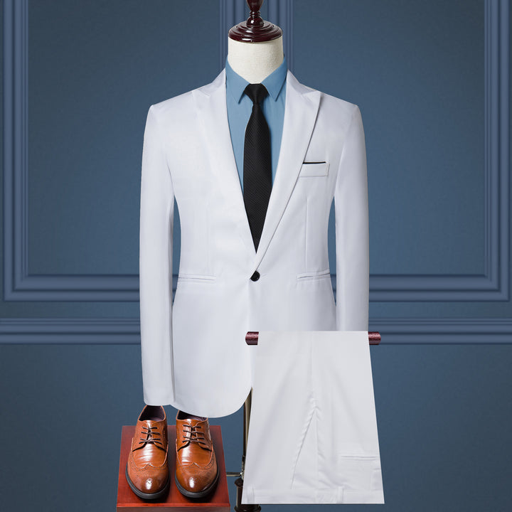 Herren tailliertes Anzugset aus feinem Satin mit schlanker Silhouette und Ein-Knopf-Sakko Nord Taschen