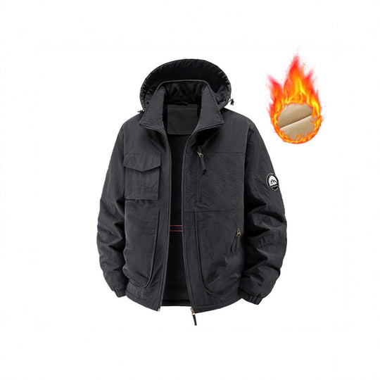Herren Gefütterte Outdoorjacke mit Fleece-Innenfutter und multifunktionalen Utility-Taschen Nord Taschen