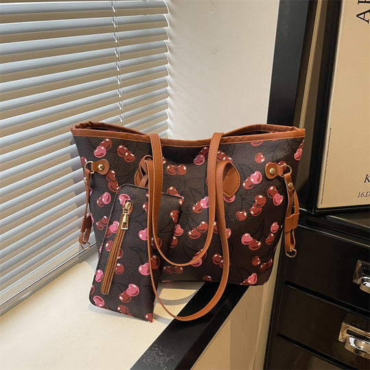 Damen Einkaufstasche mit fruchtigem Design und praktischem Innenfach Nord Taschen