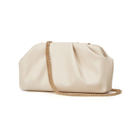 Damen elegante Clutch-Tasche mit goldener Metalloberfläche und modischem Kettenhenkel Nord Taschen